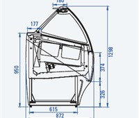 Eisvitrine Ital Proget Smile 12:     	Abmessungen: 	B 1100/ T 872/ H 1298-1328    	Fassungsvermögen/Inhalt: 	