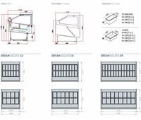 Eisvitrine Ital Proget Dream 18:     	Abmessungen: 	B 160,1/ T 112/ H 122    	Fassungsvermögen/Inhalt: 	  1